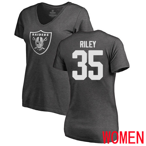 Oakland Raiders Ash Women Curtis Riley One Color NFL Football #35 T Shirt->nfl t-shirts->Sports Accessory
